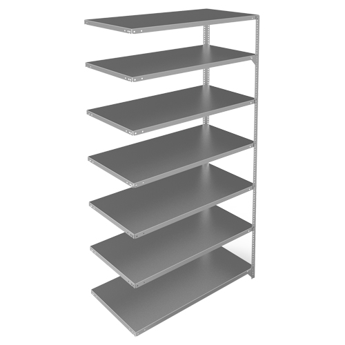 Shelving Unit, Galvanized Steel, Slotted Angle, 275 lbs. Capacity, 48" W x 84" H x 24" D Rideout Tool & Machine Inc.