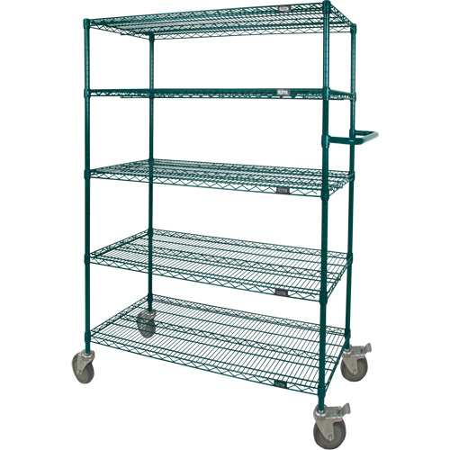Wire Shelf Push Cart, Epoxy Finish, 36" x 69" x 24", 600 lbs. Capacity Rideout Tool & Machine Inc.
