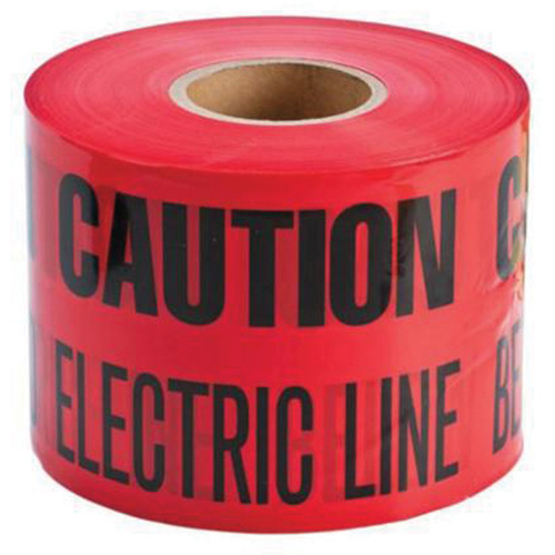 "Buried Electric Line" Identoline&reg; Underground Warning Tape, 6" W x 1000' L, Black on Red Rideout Tool & Machine Inc.