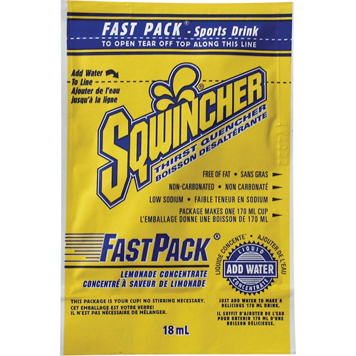 Sqwincher&reg; Boisson de r&eacute;hydratation Fast Pack, Emballage-portion, Limonade Rideout Tool & Machine Inc.
