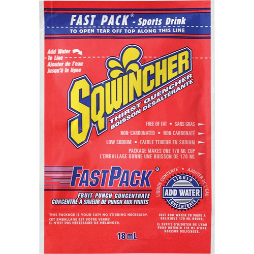 Sqwincher&reg; Boisson de r&eacute;hydratation Fast Pack, Emballage-portion, Punch aux fruits Rideout Tool & Machine Inc.