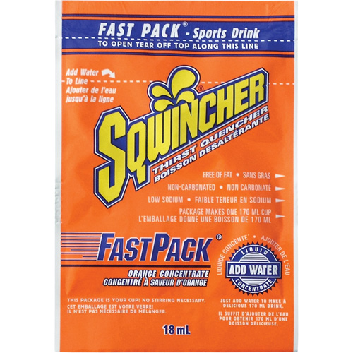 Sqwincher&reg; Boisson de r&eacute;hydratation Fast Pack, Emballage-portion, Orange Rideout Tool & Machine Inc.