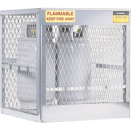 Aluminum LPG Cylinder Locker Storage, 4 Cylinder Capacity, 30" W x 32" D x 33-1/2" H, Silver Rideout Tool & Machine Inc.
