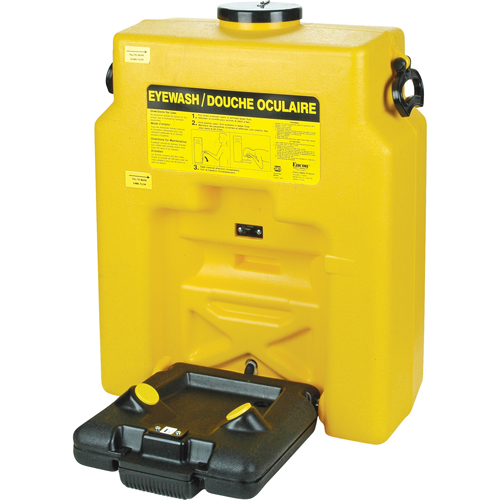 Douche oculaire, Aliment&eacute; par gravit&eacute;, Capacit&eacute; 14 gal., Conformit&eacute; ANSI Z358.1 Rideout Tool & Machine Inc.