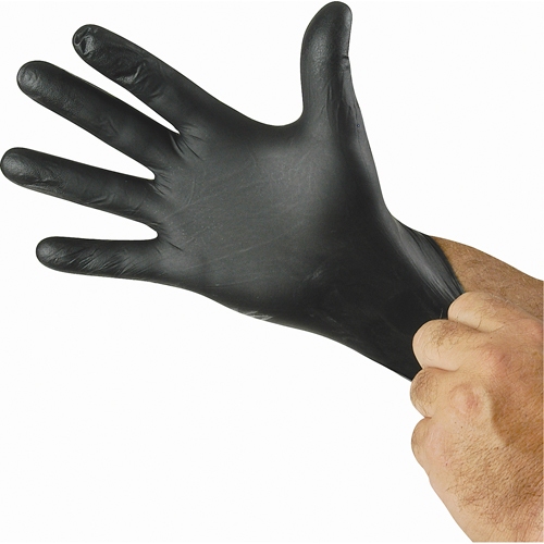 N-Dex&reg; Nighthawk Gloves, Small, Nitrile, 4-mil, Powder-Free, Black Rideout Tool & Machine Inc.
