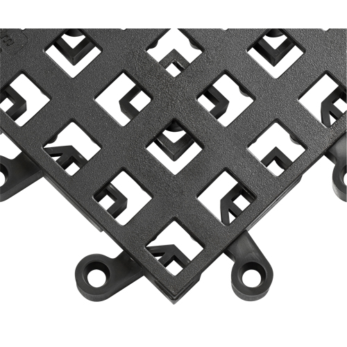 Carrelage no 560 ErgoDeck , PVC, 1-1/2' la c, 1-1/2' lo, 7/8" &eacute;paisseur, Noir Rideout Tool & Machine Inc.