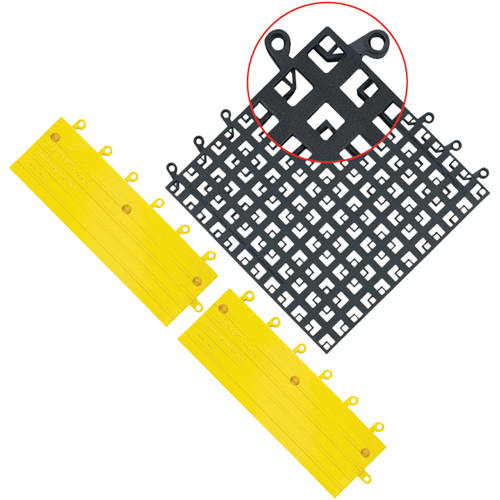 Carrelage no 560 ErgoDeck , PVC, 1-1/2' la c, 1-1/2' lo, 7/8" &eacute;paisseur, Noir Rideout Tool & Machine Inc.