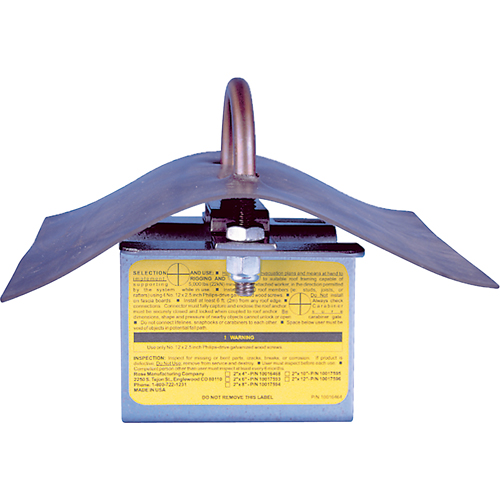 Permanent Roof Anchor, Roof, Permanent Use Rideout Tool & Machine Inc.
