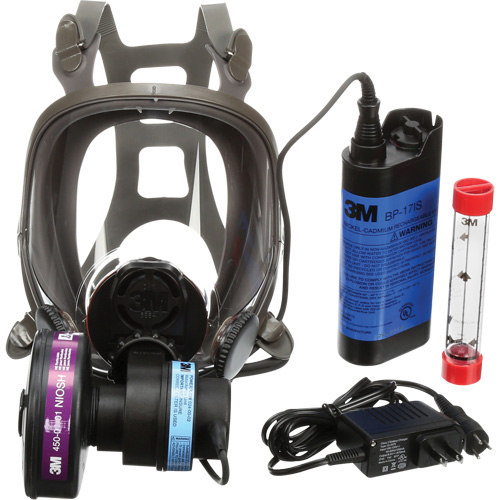 Appareils de protection respiratoire (APR) &agrave; &eacute;puration d'air motoris&eacute; port&eacute;s sur le visage Powerflow, Respirateur &agrave; masque, Pile NiCd Rideout Tool & Machine Inc.