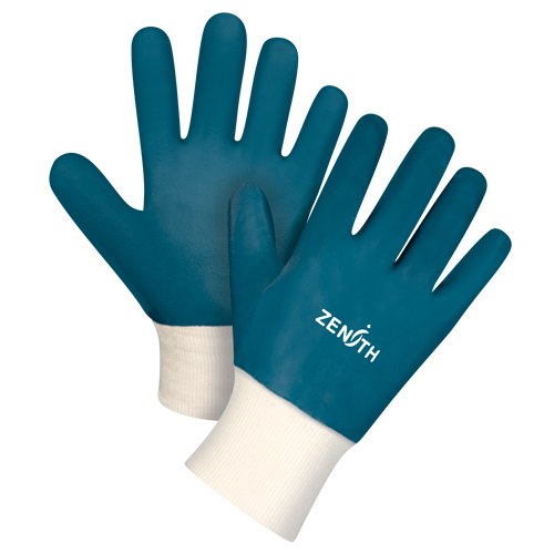 Gants &agrave; poignet en tricot de poids lourd, 11/2T-Grand, R&ecirc;vetement Nitrile, Enveloppe en Coton Rideout Tool & Machine Inc.