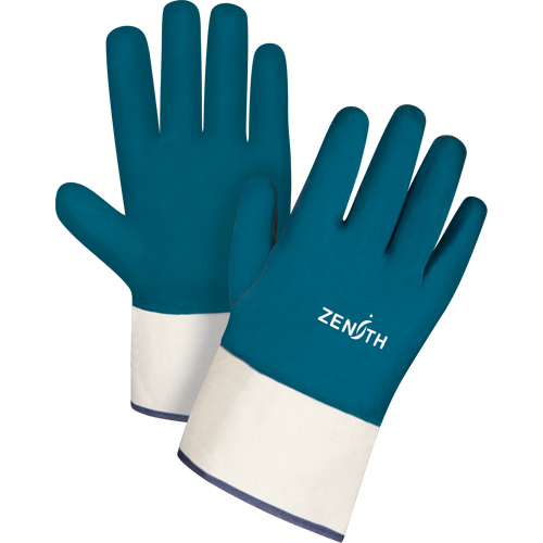 Heavyweight Safety Cuff Gloves, 11/2X-Large, Nitrile Coating, Cotton Shell Rideout Tool & Machine Inc.