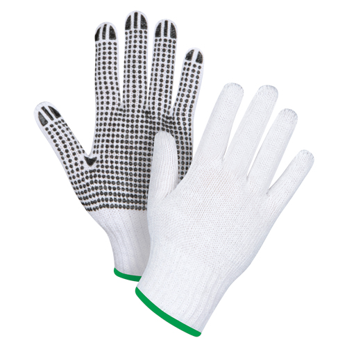 Gants tricot&eacute;s &agrave; pois, Poly/coton, Un c&ocirc;t&eacute;, Calibre 7, Moyen Rideout Tool & Machine Inc.