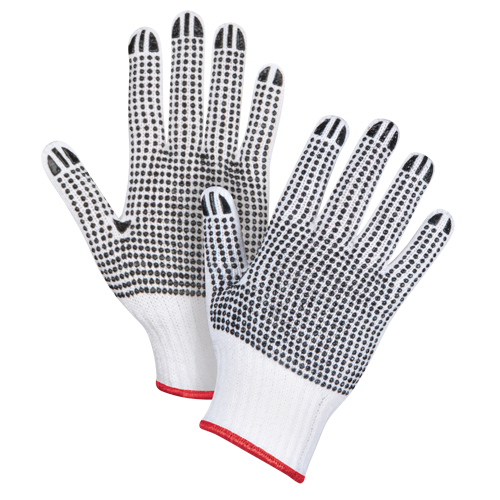 Double-Sided Dotted String Knit Gloves, Poly/Cotton, Double Sided, 7 Gauge, Small Rideout Tool & Machine Inc.