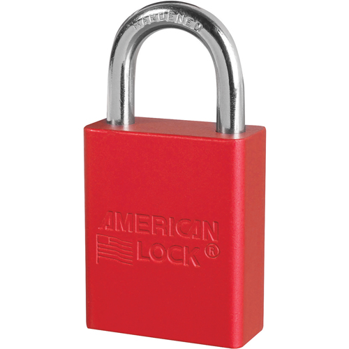 Anodized Padlock, Safety Padlock, Keyed Different, Aluminum, 1-1/2" Width Rideout Tool & Machine Inc.