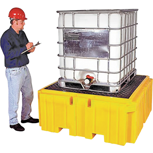 GRV Spill Pallet Plus avec drain, Capacit&eacute; de d&eacute;versement 365 gal. US, 62" x 62" x 28" Rideout Tool & Machine Inc.