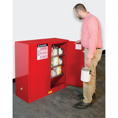 Sure-Grip&reg; EX Combustibles Safety Cabinet for Paint and Ink, 40 gal., 3 Shelves Rideout Tool & Machine Inc.