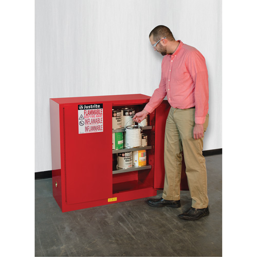 Sure-Grip&reg; EX Combustibles Safety Cabinet for Paint and Ink, 40 gal., 3 Shelves Rideout Tool & Machine Inc.