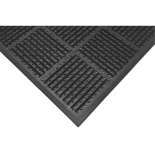 Tapis r&eacute;versible Outfront no 227, Caoutchouc, Grattoir Type, Motif &agrave; fentes, 3' x 6', Noir Rideout Tool & Machine Inc.