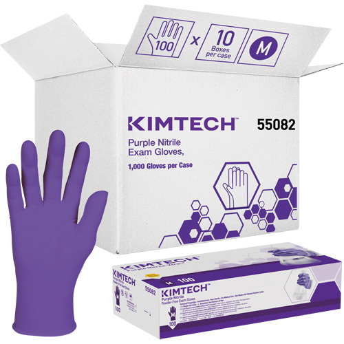 Gants d'examen Kimtech, Moyen, Nitrile, 6 mils, Sans poudre, Mauve, Classe 2 Rideout Tool & Machine Inc.