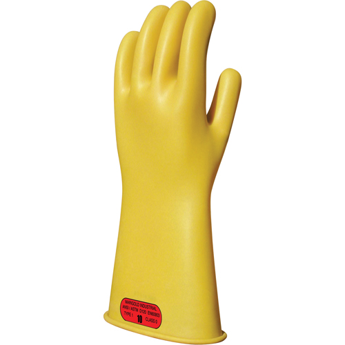 Gants isolants en caoutchouc naturel jaune, ASTM classe 0, Taille 8, 11" lo Rideout Tool & Machine Inc.