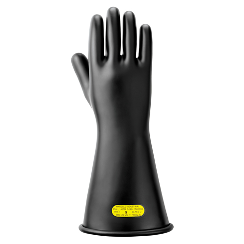 Gants isolants en caoutchouc naturel noir, ASTM classe 2, Taille 10, 14" lo Rideout Tool & Machine Inc.