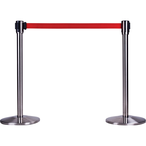 Free-Standing Crowd Control Barrier Receiver Post, 35" High, Stainless Rideout Tool & Machine Inc.