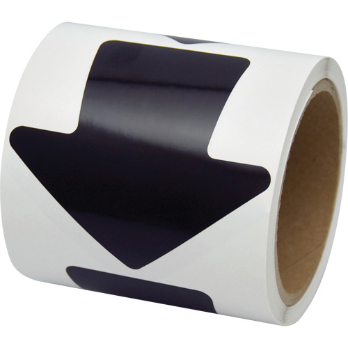 Coloured Floor Marking Decals, Arrow, 4" L x 4" W, Black, Vinyl Rideout Tool & Machine Inc.