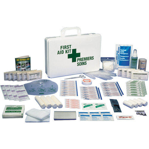Trousses de premiers soins standards pour le bureau, Dispositif m&eacute;dical Classe 1, Boîte en plastique Rideout Tool & Machine Inc.