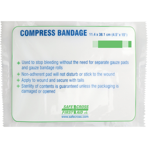 Pansement compressif grand format, 15" lo x 4-1/2" la Rideout Tool & Machine Inc.