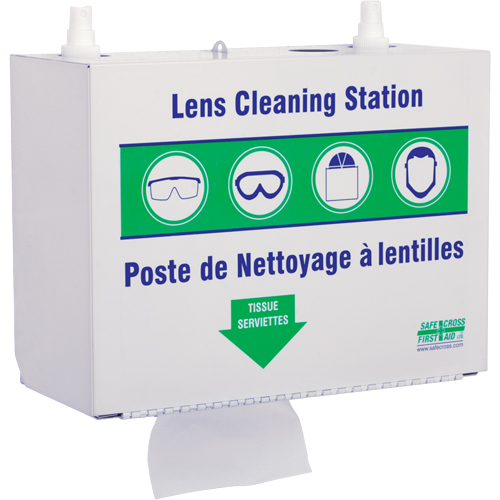 Metal Lens Cleaning Stations - Two 500ml Solutions & 1 Box of Tissue, Metal, 10.5" L x 5.5" D x 6.3" H Rideout Tool & Machine Inc.