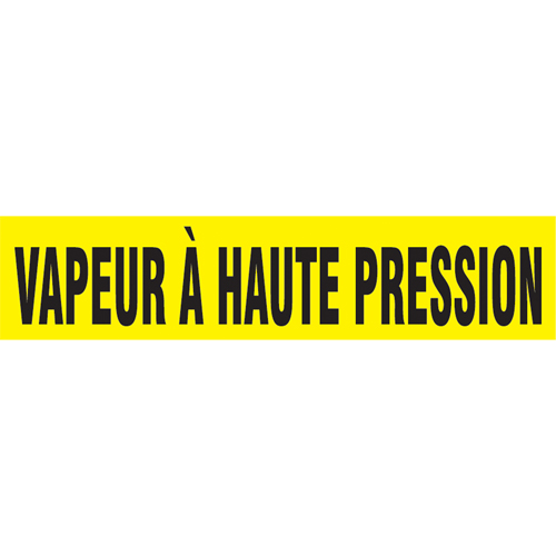 Marqueurs de tuyau "Vapeur &agrave; Haute Pression", Autocollant, 2-1/2" h x 12" la, Noir sur jaune Rideout Tool & Machine Inc.