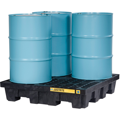 Palettes pour contr&ocirc;le des d&eacute;versements EcoPolyBlend avec drain, Capacit&eacute; de d&eacute;versement 73 gal. US, 49" x 49" x 10,3" Rideout Tool & Machine Inc.