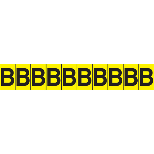 Rep&egrave;res adh&eacute;sifs &agrave; lettres individuelles, B, 1" h, Noir sur jaune Rideout Tool & Machine Inc.