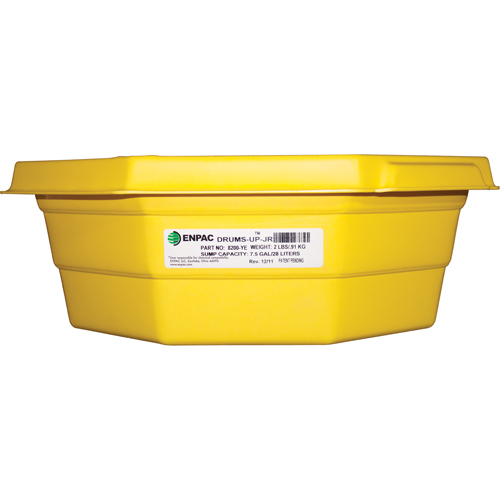 Drums-Up Jr. Trays, 22.75" L x 22.75" W x 7.5" H, 7.5 US gal. Spill Capacity Rideout Tool & Machine Inc.