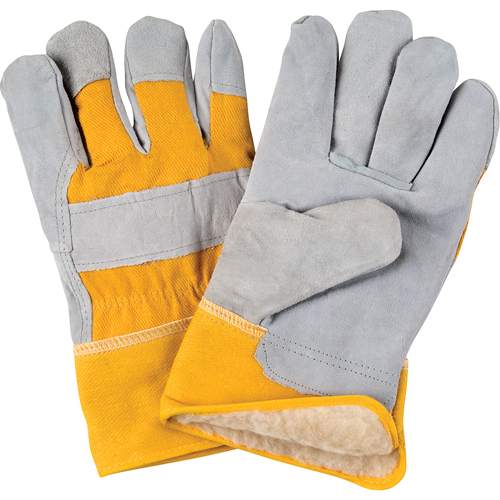 Gants d'ajusteur doubl&eacute;s pour l'hiver, 2T-Grand, Paume en Cuir de vache refendu, Doublure en Boa Rideout Tool & Machine Inc.