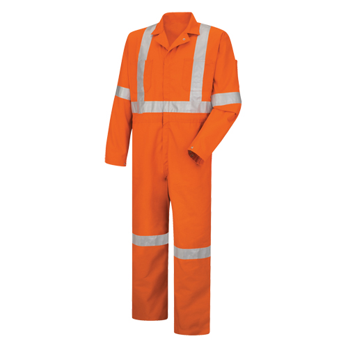 Hi-Visibility Coveralls , Men's, Orange, Size 38 Rideout Tool & Machine Inc.