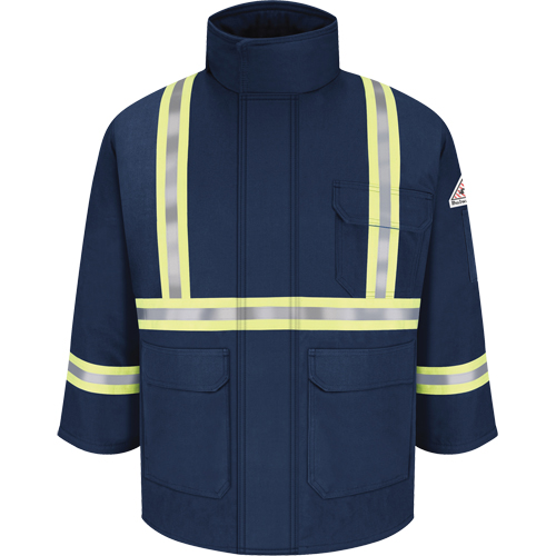 Parkas ignifuges avec bandes r&eacute;fl&eacute;chissantes, Hommes, 3T-Grand, Bleu marine Rideout Tool & Machine Inc.