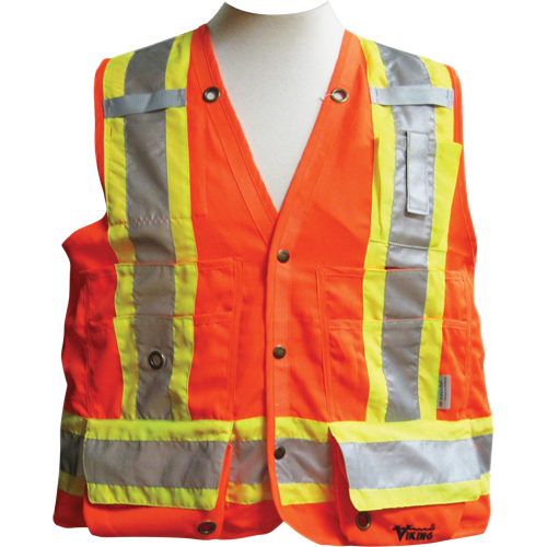 Surveyor Safety Vest, High Visibility Orange, Medium, Polyester Rideout Tool & Machine Inc.
