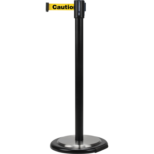 Barri&egrave;res sur pieds pour le contr&ocirc;le des foules, Acier, 35" h, Ruban Jaune, Longueur du ruban 7' Rideout Tool & Machine Inc.