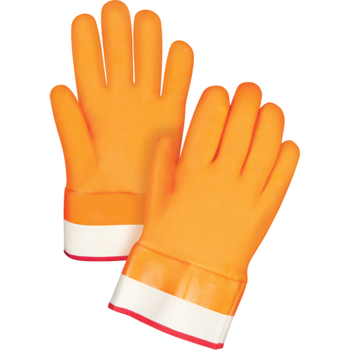 Gants doubl&eacute;s pour l'hiver r&eacute;sistants aux produits chimiques, Taille Grand/9, 10" lo, PVC, Doublure en Molleton de mousse, Gant de calibre hiver Rideout Tool & Machine Inc.