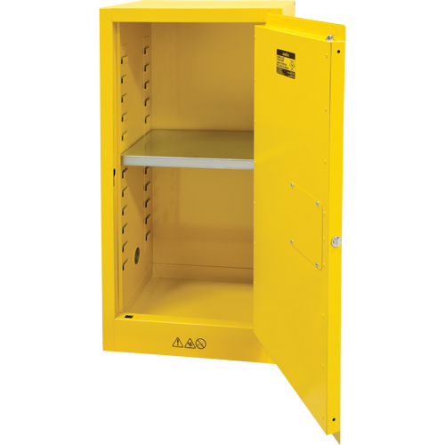 Flammable Storage Cabinet, 16 gal., 1 Door, 23" W x 44" H x 18" D Rideout Tool & Machine Inc.