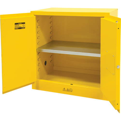 Flammable Storage Cabinet, 22 gal., 2 Door, 35" W x 35" H x 22" D Rideout Tool & Machine Inc.