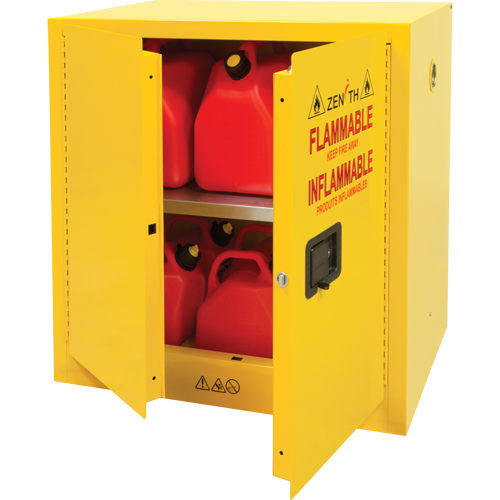 Flammable Storage Cabinet, 22 gal., 2 Door, 35" W x 35" H x 22" D Rideout Tool & Machine Inc.