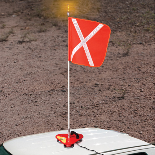 Support porte-drapeau Safety Whip, Fixation Aimant Rideout Tool & Machine Inc.