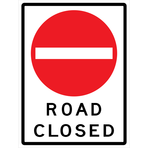 "Road Closed" Roll-Up Traffic Sign, 36" x 48", Vinyl, English with Pictogram Rideout Tool & Machine Inc.