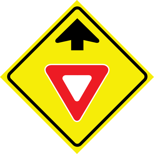 "Yield Ahead" Roll-Up Traffic Sign, 36" x 36", Vinyl, Pictogram Rideout Tool & Machine Inc.