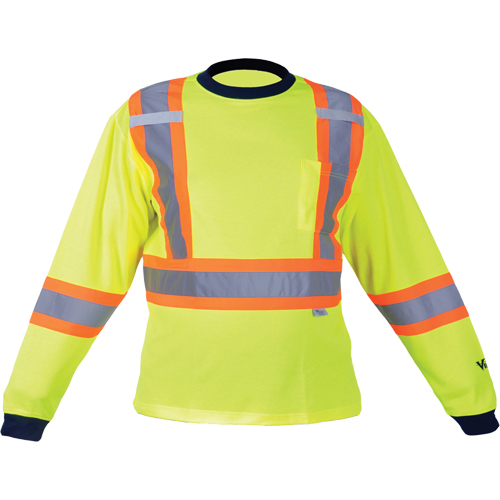 Safety Long Sleeve Shirt, Polyester, Medium, High Visibility Lime-Yellow Rideout Tool & Machine Inc.