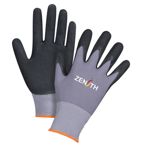 Gants ZX-1 de premi&egrave;re qualit&eacute; compatibles avec les &eacute;crans tactiles, 7/Petit, R&ecirc;vetement Nitrile/Mousse de nitrile, Calibre 15, Enveloppe en Nylon Rideout Tool & Machine Inc.