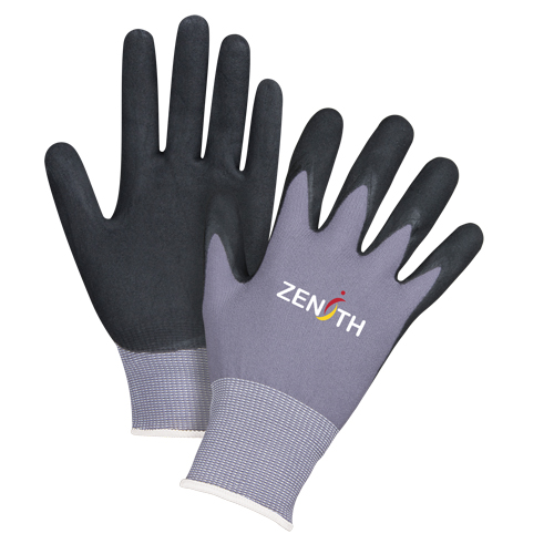 Gants ZX-1 de premi&egrave;re qualit&eacute; compatibles avec les &eacute;crans tactiles, 8/Moyen, R&ecirc;vetement Nitrile/Mousse de nitrile, Calibre 15, Enveloppe en Nylon Rideout Tool & Machine Inc.