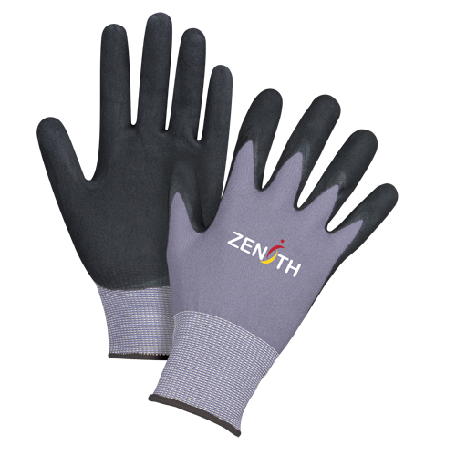 Gants ZX-1 de premi&egrave;re qualit&eacute; compatibles avec les &eacute;crans tactiles, 10/T-Grand, R&ecirc;vetement Nitrile/Mousse de nitrile, Calibre 15, Enveloppe en Nylon Rideout Tool & Machine Inc.